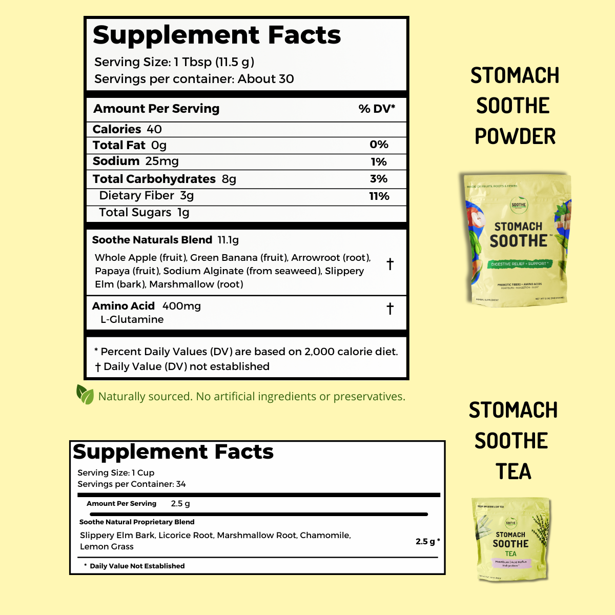 Stomach Problem Powder Stomach Soothe - Natural Heartburn Relief & Gut Support – Soothe Naturals